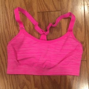 Pink sports bra